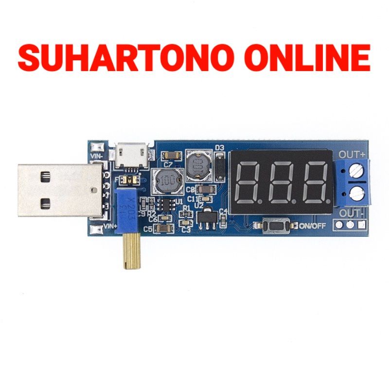Modul USB Adjustable Step up down Input DC 3.5-12V Output DC 1.2-24V