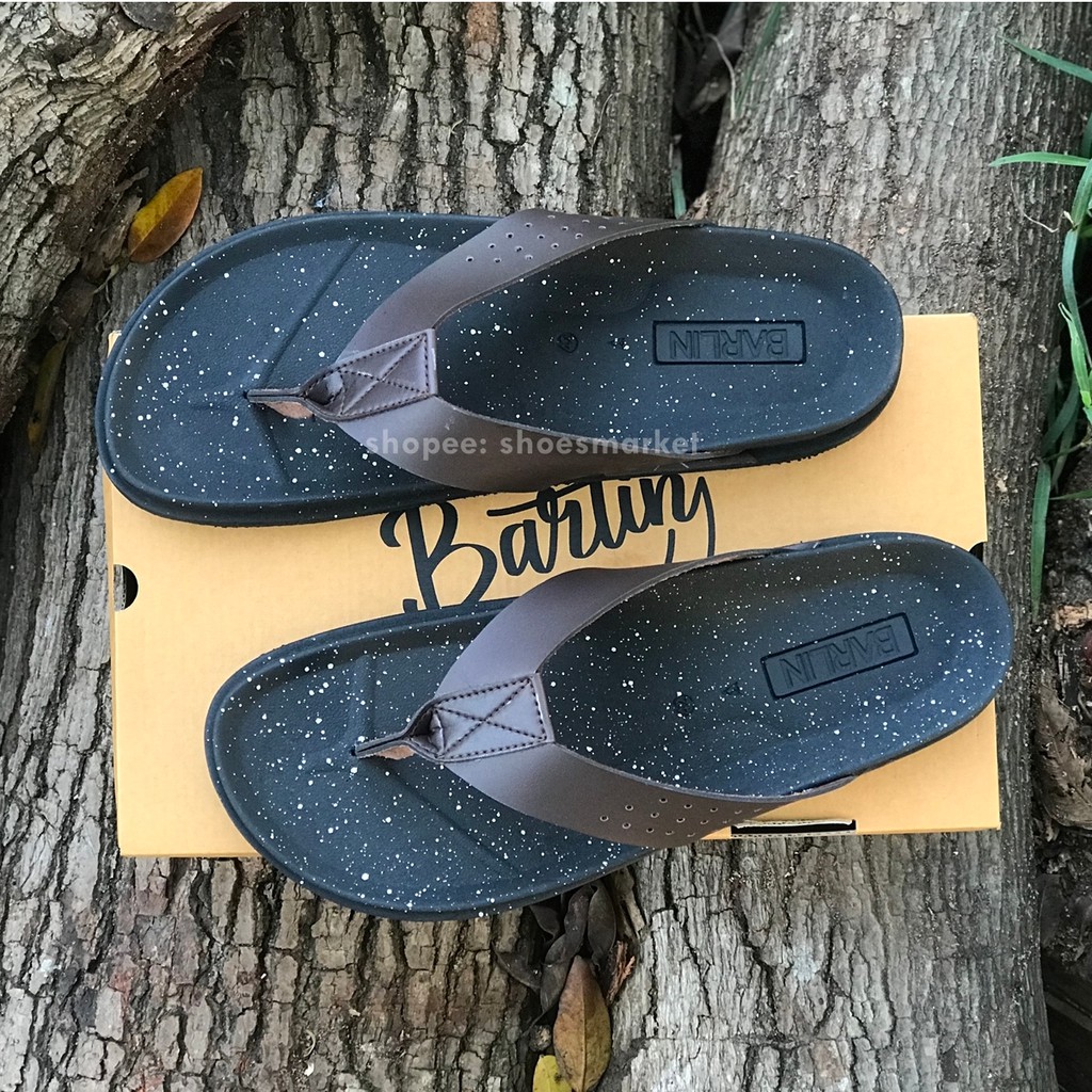 BISA BAYAR DITEMPAT (COD) Sandal Casual Pria Jepit | Mort Brown Black | BARLIN