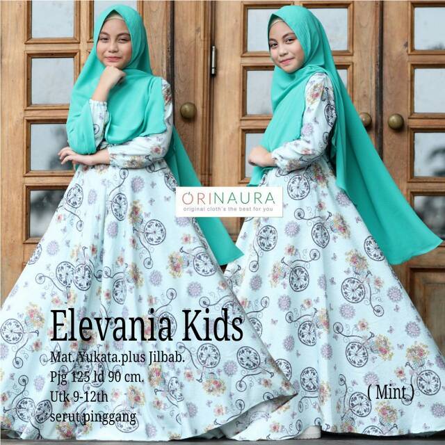 ELEVANIA KIDS ORINAURA Gamis anak 9 - 12 Tahun