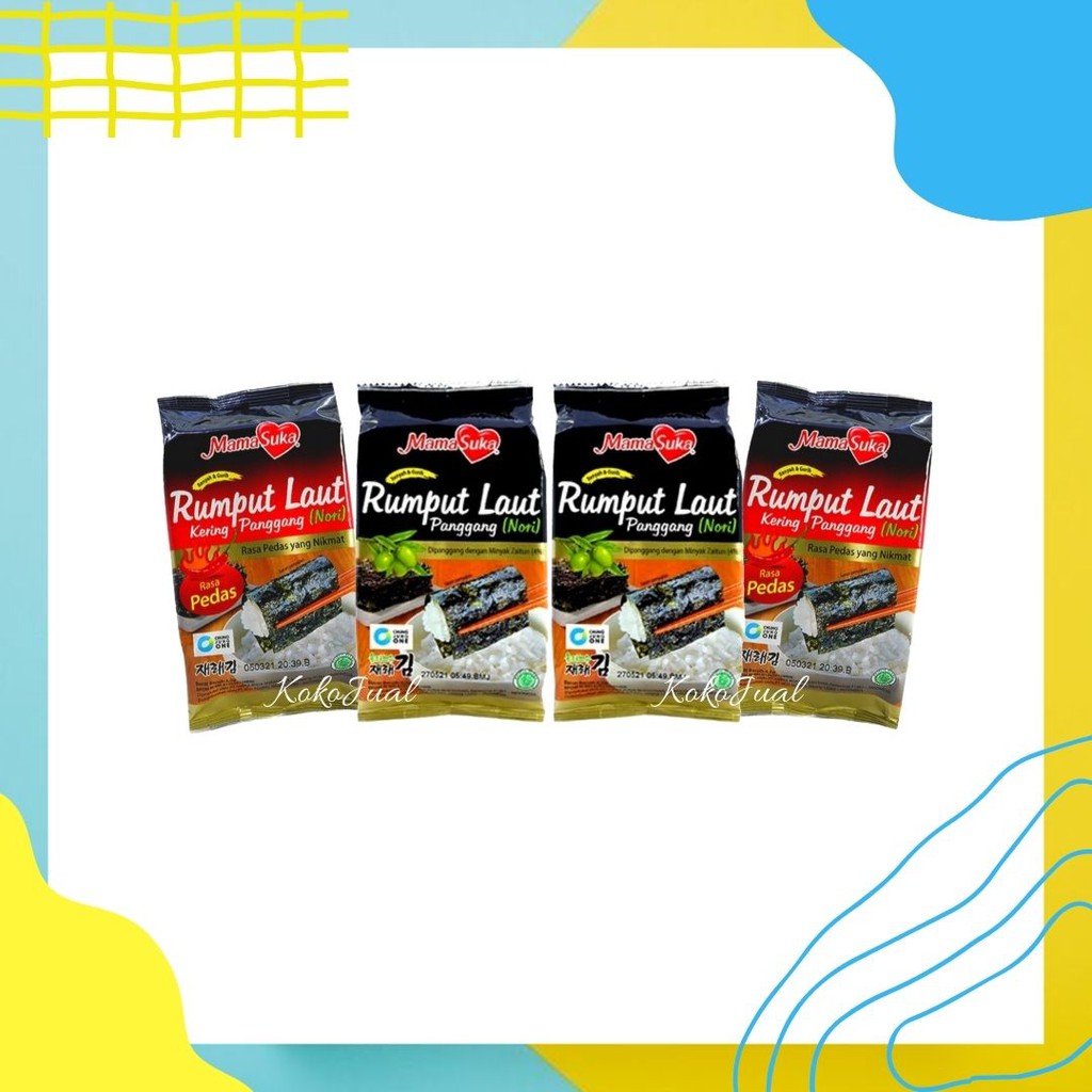 

Rumput Laut Kering Panggang MamaSuka Rasa Original Pedas 9 Gram