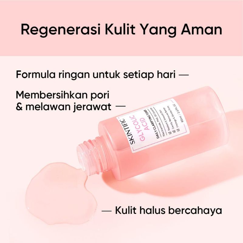 SKINTIFIC - Glycolic Acid Daily Clarifying Toner 80ml