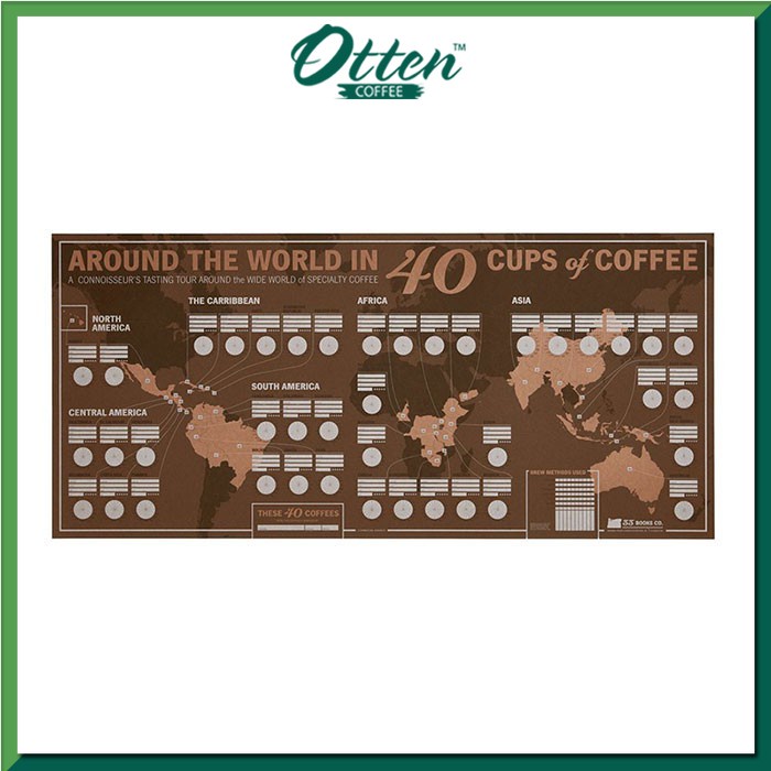 Otten Coffee - 33 Books - Around the World in 40 Cups: Unique Coffee Tasting Map - Map Kopi-0