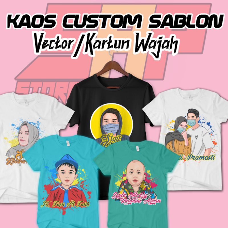 Jual Kaos Custom Vector Wajah Couple Satuanlusian Kado Unik Dan Keren