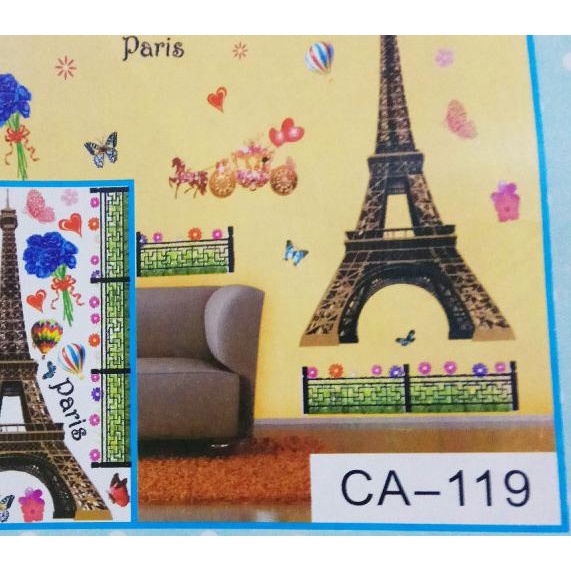 ♞ WALL STICKER DINDING PARIS - WALL STICKER EIFFEL - WALL STICKER 3D ➽