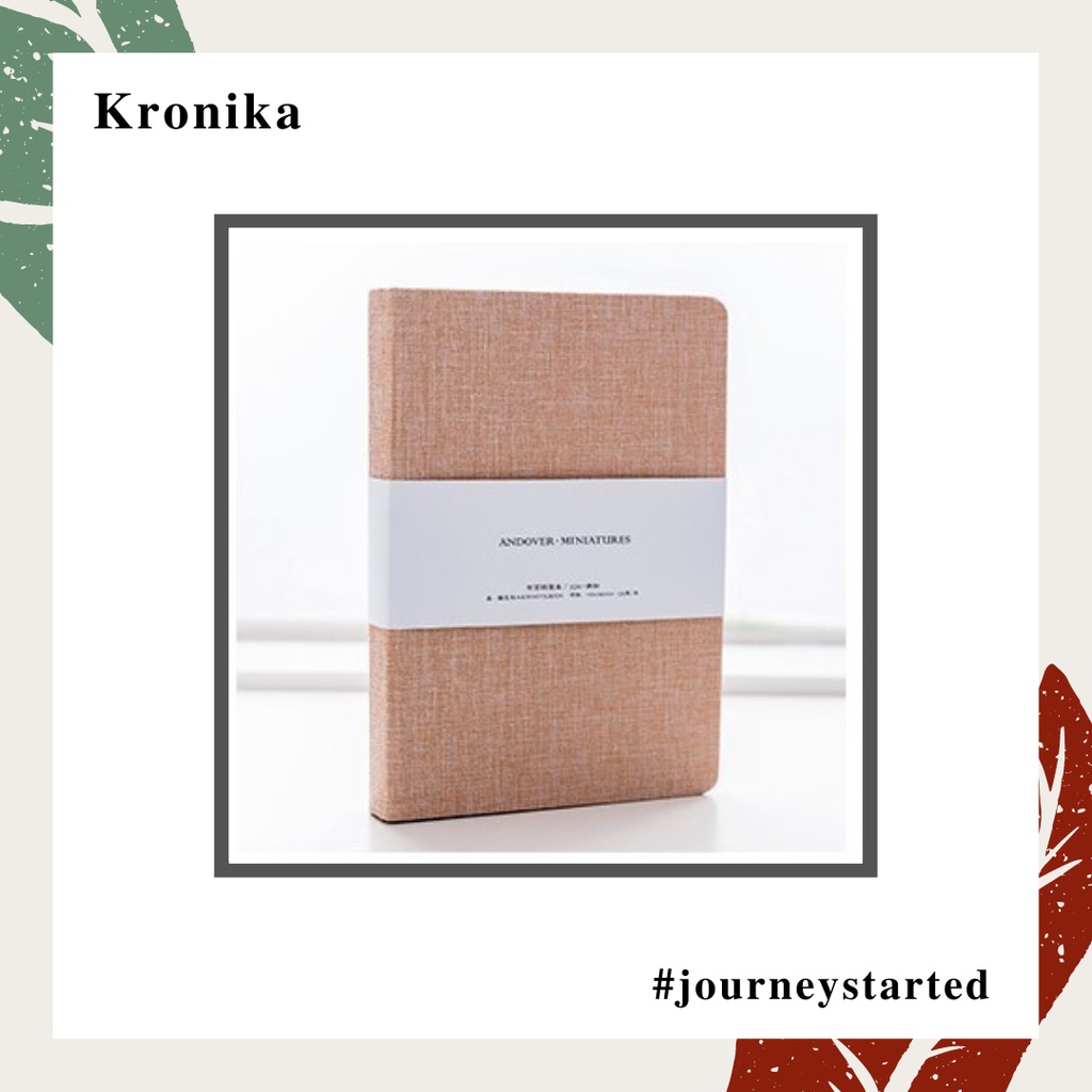 

Notebook Journal Sampul Fabric Kain Grid Polos Kronika Warna Pink Beige
