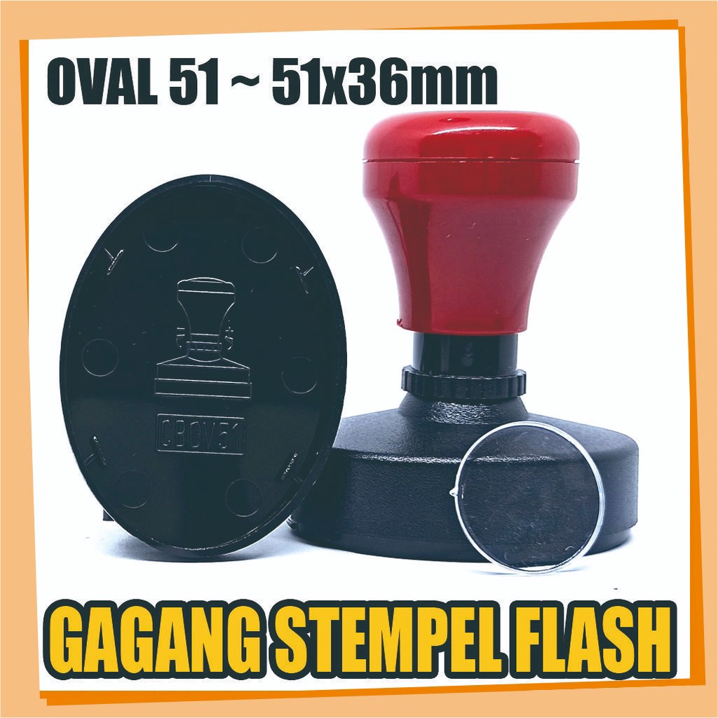 

Gagang Stempel Flash Ukuran Oval 51x36mm