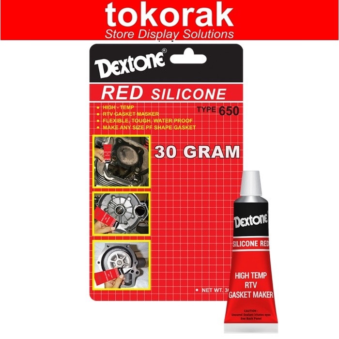 DEXTONE LEM SILICONE RED SEALANT 30 GRAM - LEM GASKET RTV HIGH TEMP