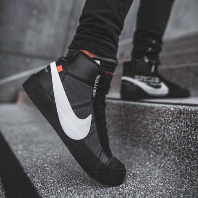 Jual NIKE BLAZER MID X OFF WHITE BLACK 