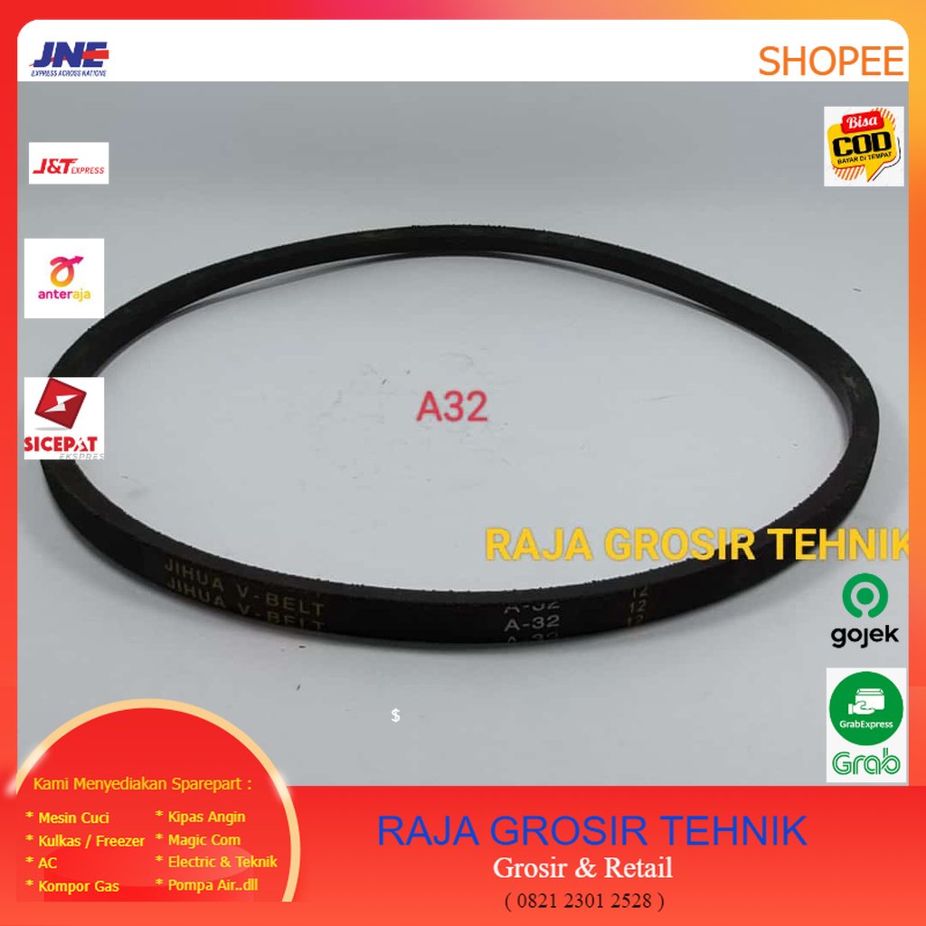 Vanbelt A32 Mesin Cuci Multi Model Akari/V Fan Van Belt/Panbel A-32
