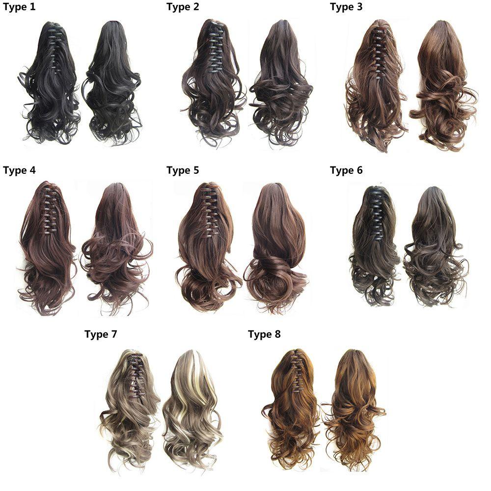 Wig Rambut Ekstensi Model Keriting Gelombang Bahan Sintetis Tahan Panas Untuk Wanita