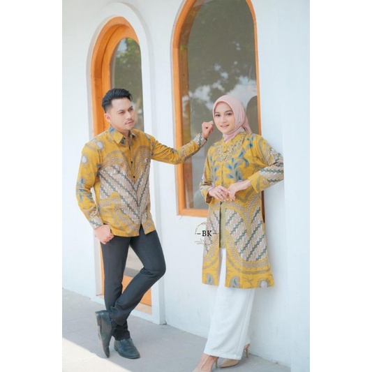 BATIK COUPLE MODERN KOMBINASI LARASATI BOLERO ||ATASAN KERJA||M-L-XL-XXL-3L