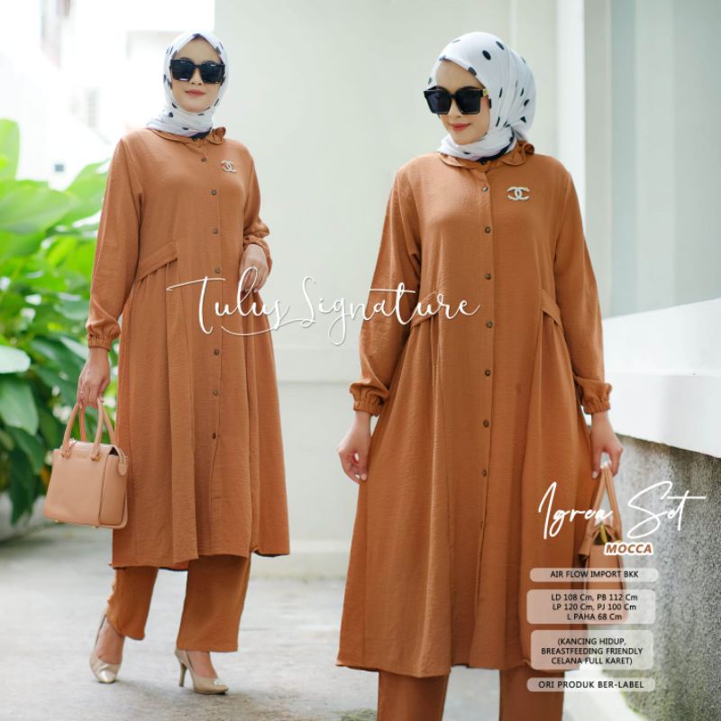 Set wanita polos adem / Igea set by tulus signature / Set wanita muslimah