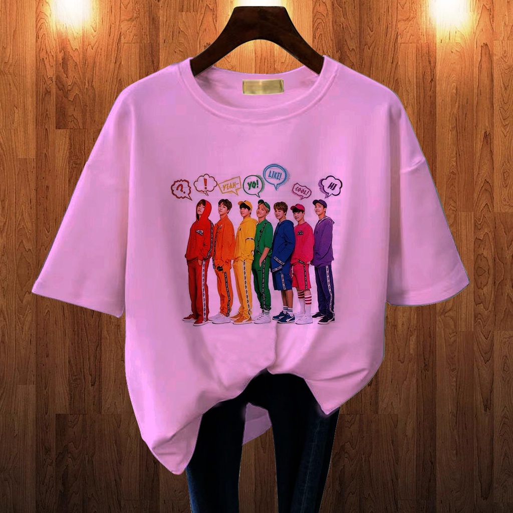 CALVIERO SHOP - BAJU KAOS WANITA DEWASA PRINT CASUAL BTS OH YEAH