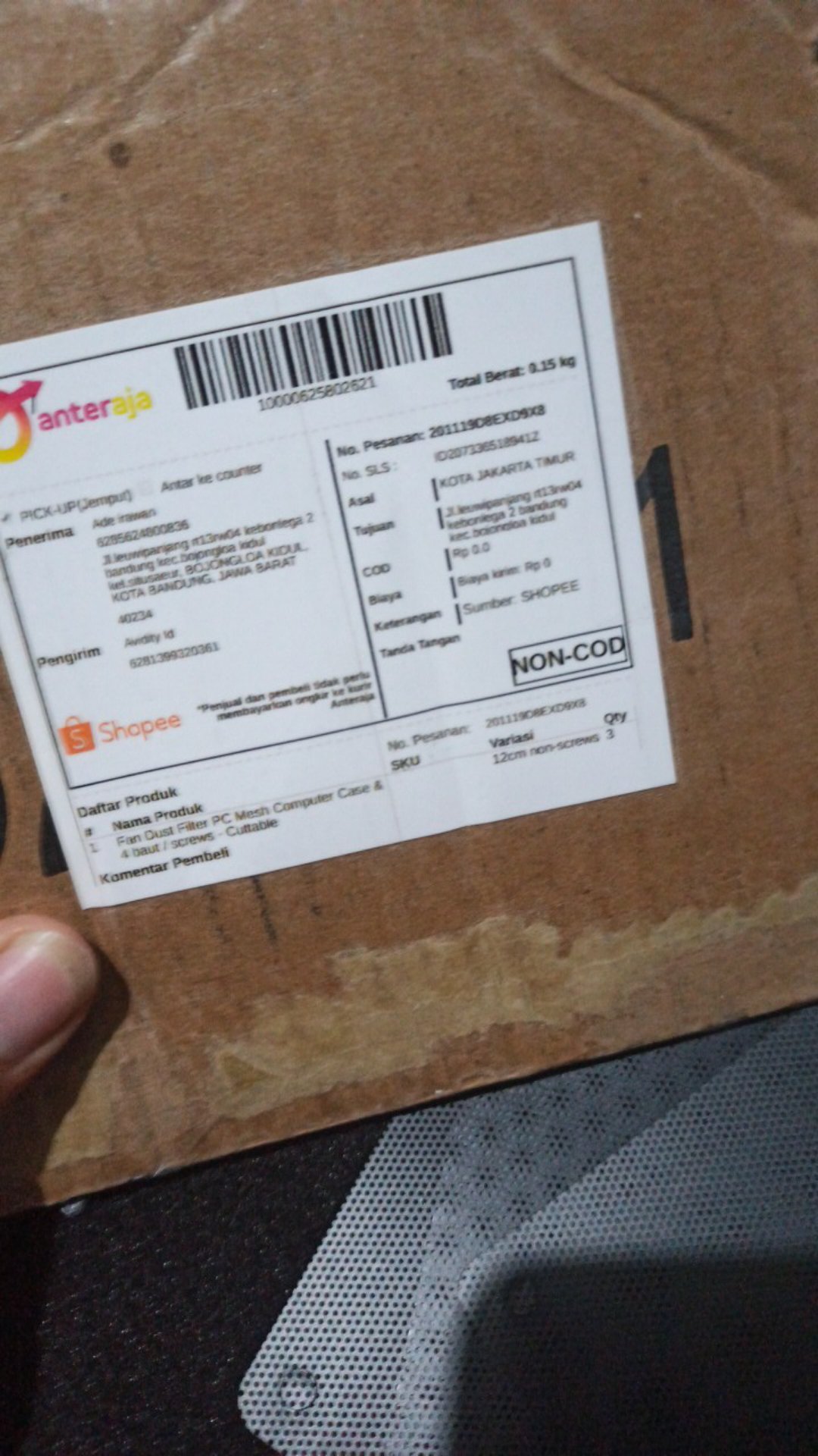 Fan Dust Filter Pc Mesh Computer Case & 4 Baut / Screws - Cuttable