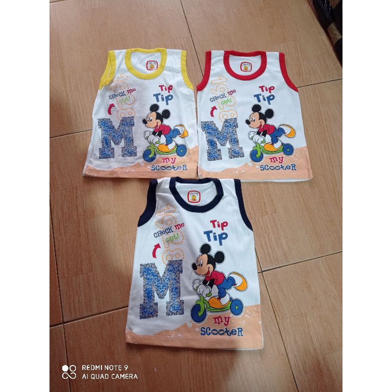 Kaos singlet kutung anak bahan kaos Adem 6 - 12 bulan