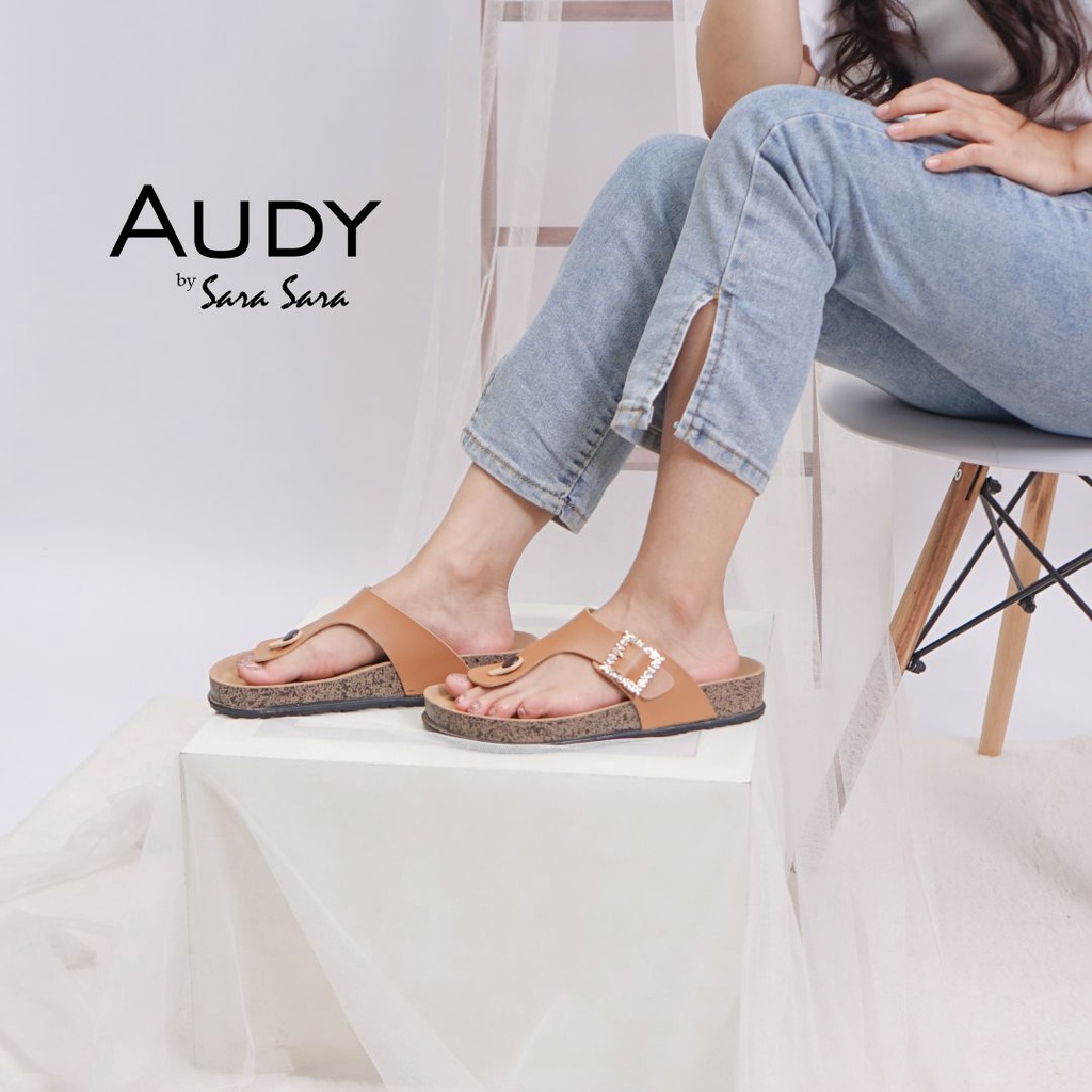 Sara Sara Audy Sendal Jepit Wanita Kristal Sandal Japit Birken Wanita Cantik Size 36-41