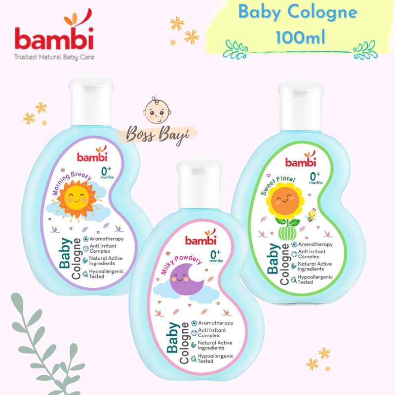 BAMBI Baby Cologne Sweet Floral / Morning Breezy / Milky Powdery 100ml