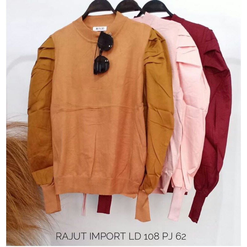 Blouse rajut tangan balon import
