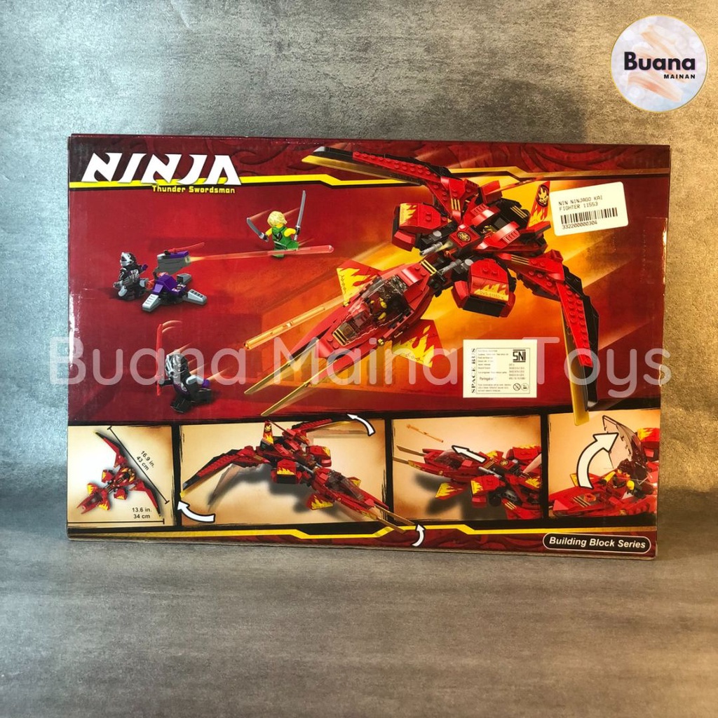 BRICKS TANK NINJA GO KAI FIGHTER 11553 MAINAN EDUKASI ANAK MODEL PESAWAT TEMPUR