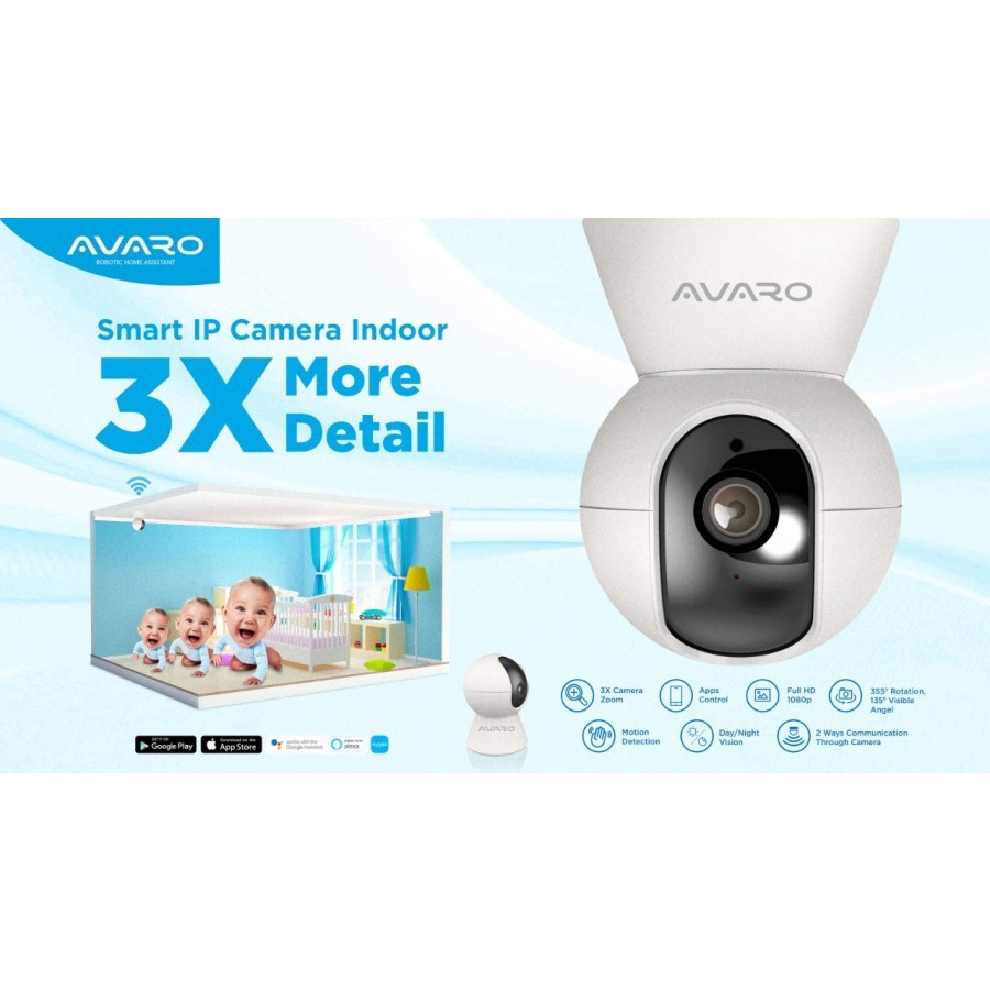 Avaro Full HD 1080P Smart IP Camera 360 Kamera CCTV WiFi IP Cam