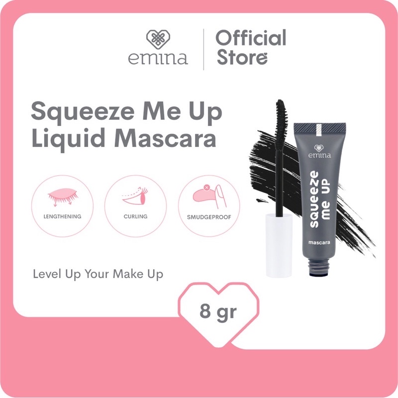 EMINA Squeeze Me Up Series Indonesia / Mascara Browcara Liquid Concealer Glass Lipstick Facial Wash Face Scrub Toner Mist Serum Day Night Eye Cream Sunscreen Mask Masker Lip Tint Matte Gloss / Bright Stuff Ms Pimple Acne Solution Sun Protection Spf Paket