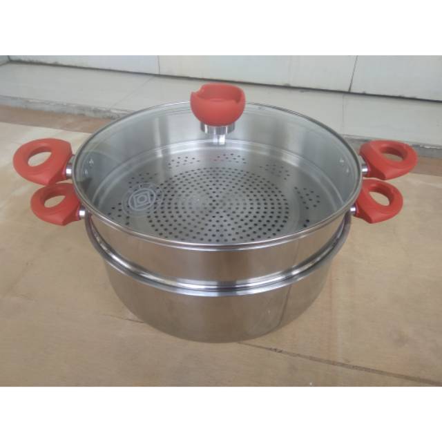 Panci Kukusan Panci Masak set 2 Stainless Steel