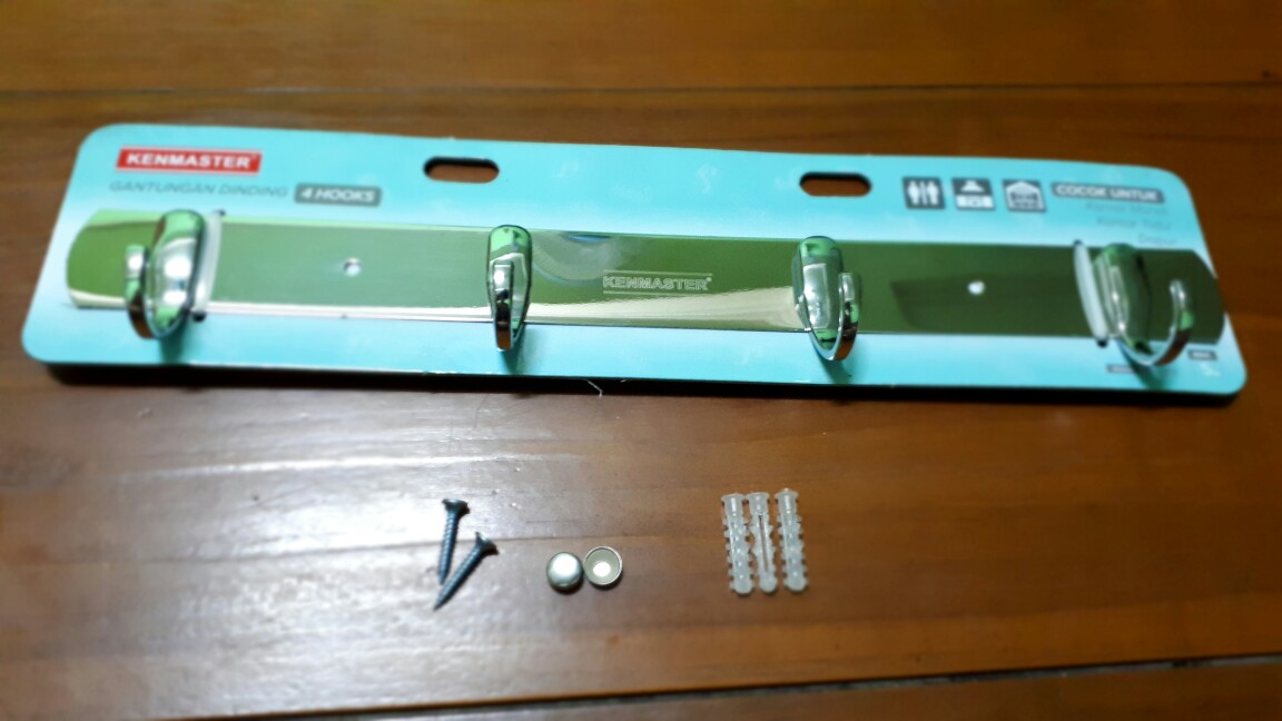 Kenmaster Hanger Plat 4 Gaet Jy201 - Hooks Besi Gantungan Multifungsi