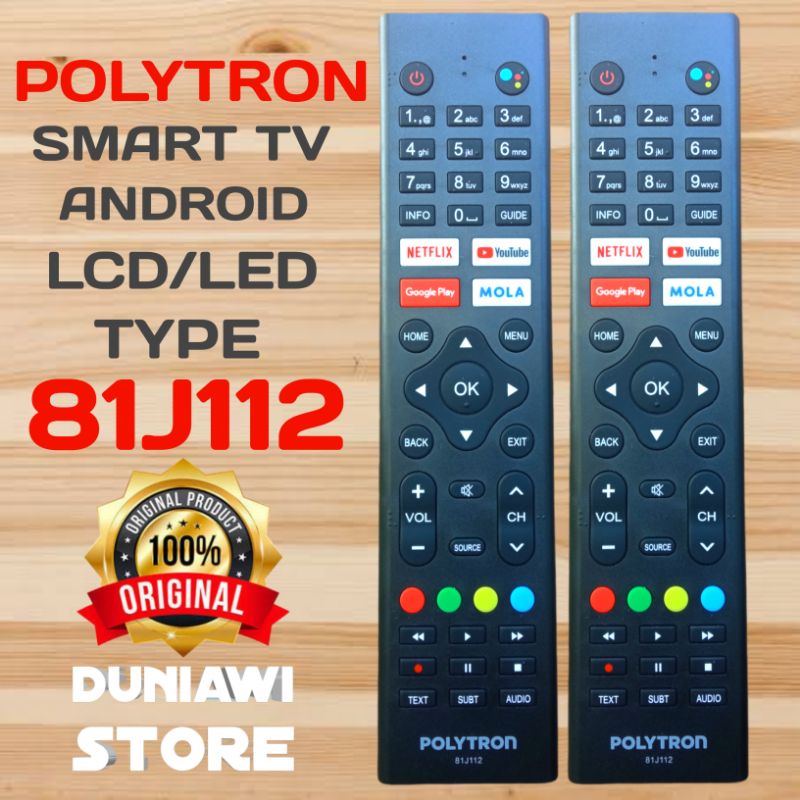 Remote Remot TV Polytron 81J112 LED Smart TV Android Original