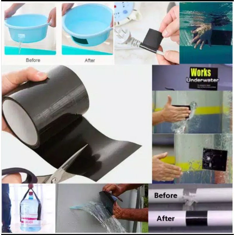 (JC) FLEX TAPE 4&quot;X 1,5 M LAKBAN SUPER KUAT WATERPROFF ISOLASI AJAIB