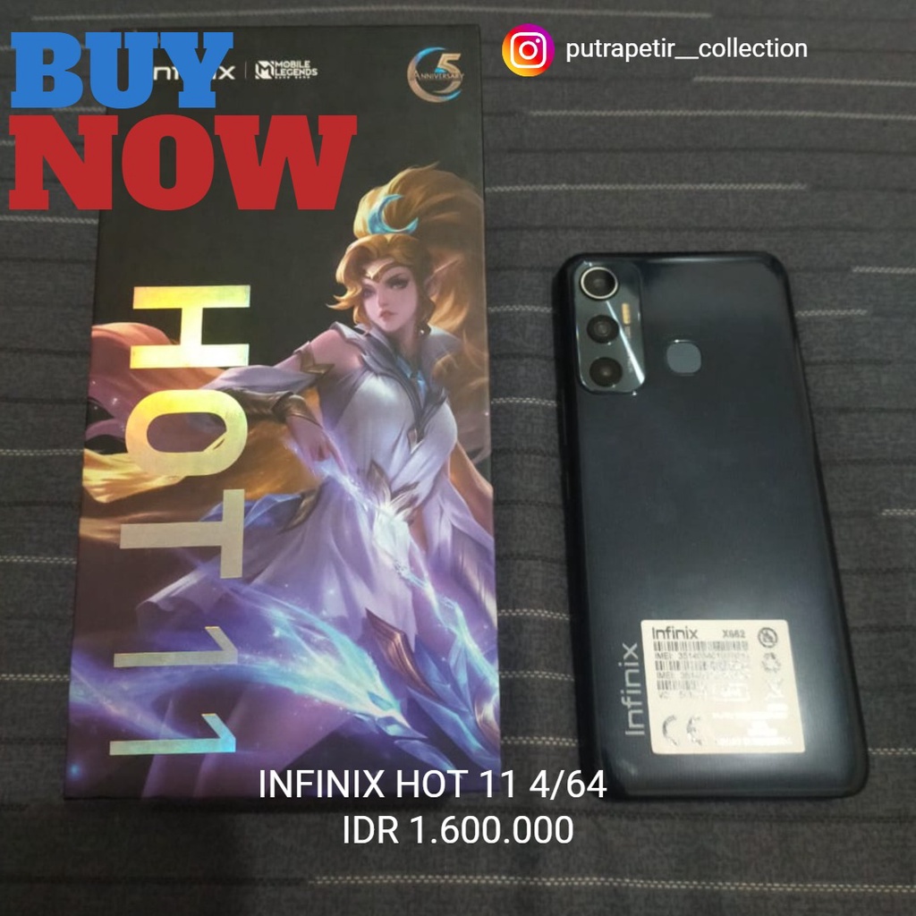 JUAL INFINIX HOT 11 PLAY 4/64 SECOND LIKE NEW MURAH