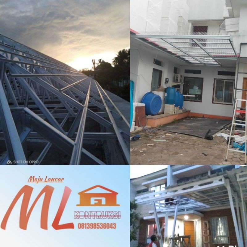 kanopi baja ringan terpasang