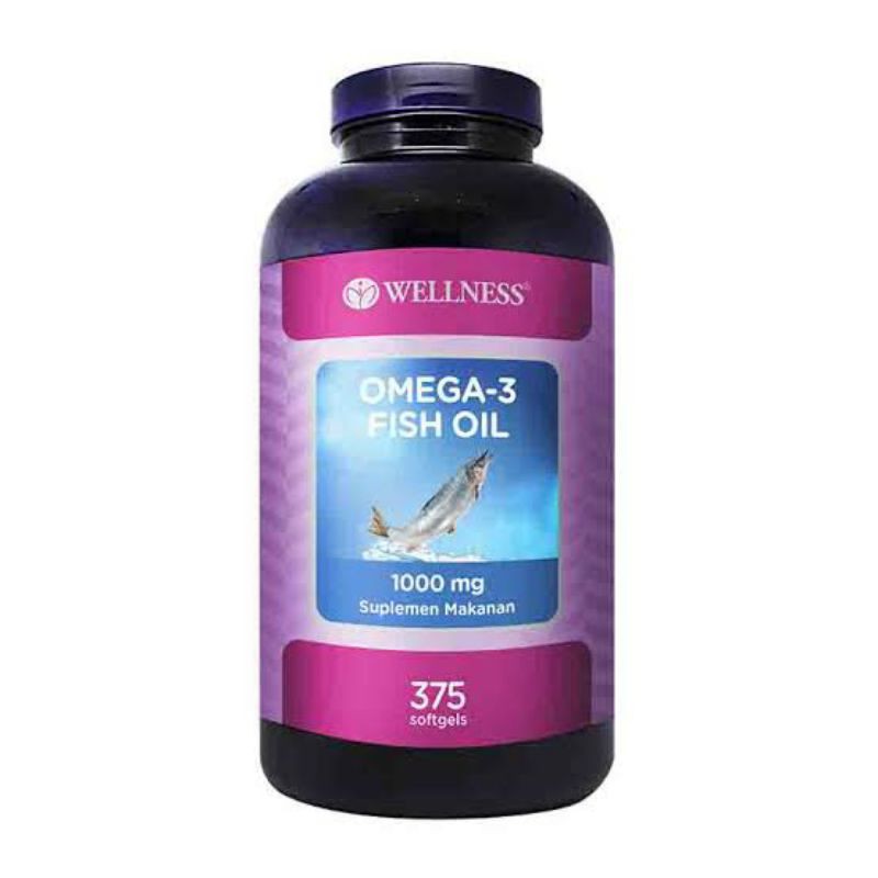 WELLNESS OMEGA 3 FISH OIL 1000 MG ISI 75 150 375 SOFTGEL SERVING BUY 1 GET 1 FREE BUY 1 GET 2 SINGLE BPOM