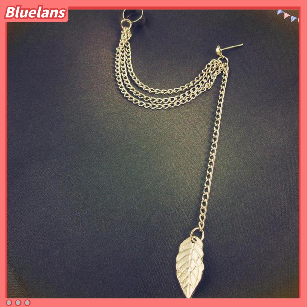 Bluelans Earrings Fashion Metal Chain Leaf Shape Female Dangle Earrings