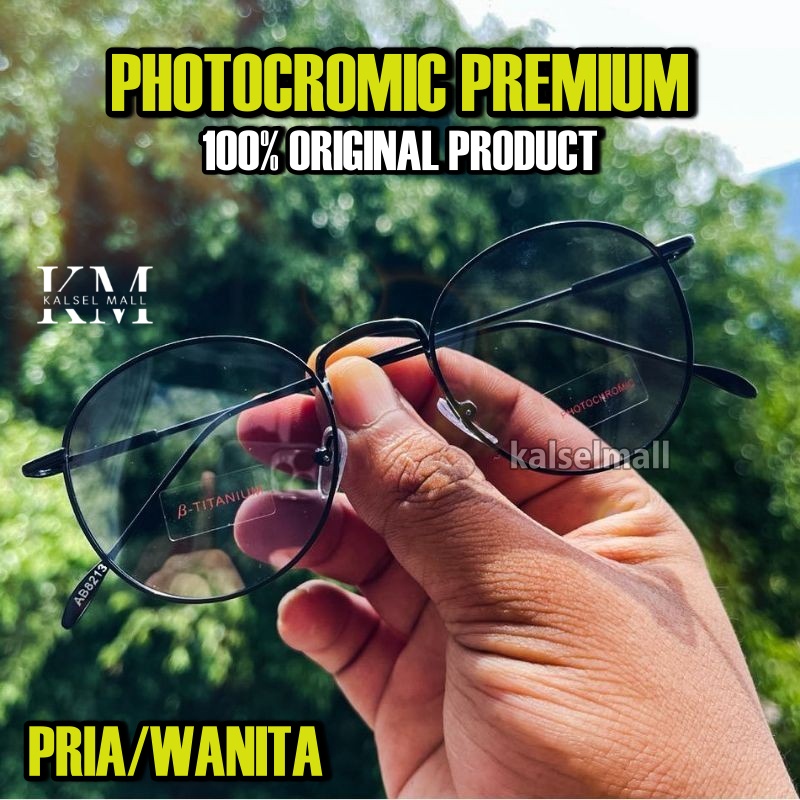 Kacamata Lensa Fotokromik /  Photocromic Lensa Berubah Warna Hitam Anti Radiasi Wanita Pria Cowok Fashion Korea Gaya Terbaru Besi Kotak Frame Kacamata Komputer Anti Silau Blueray Sinar Matahari UV400 Kaca Mata Optik Minus Plus FTK7