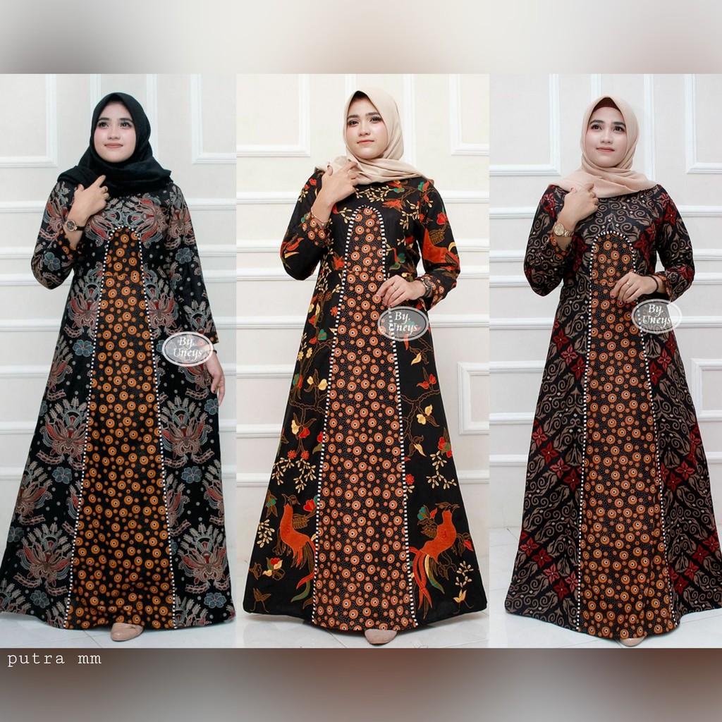 Baju Gamis Batik Kombinasi Jumbo Allsize Ld110 Ld 120 Shopee Indonesia