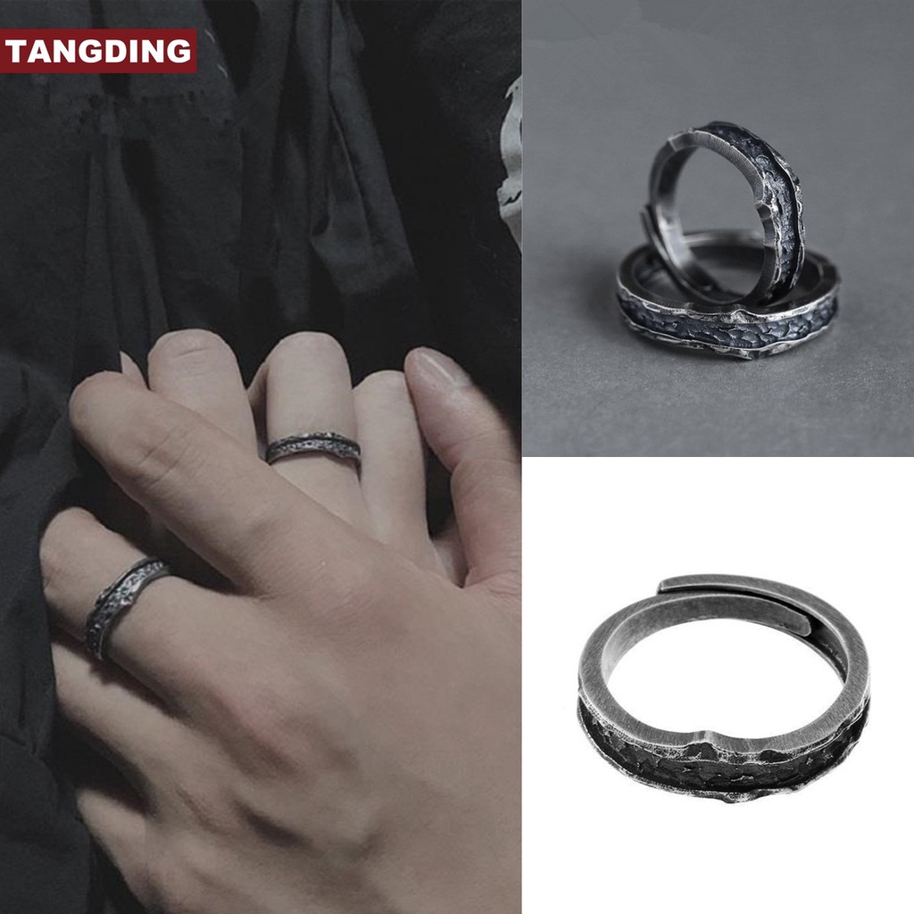 Cincin Warna Hitam Gaya Retro Untuk Pria Dan Wanita