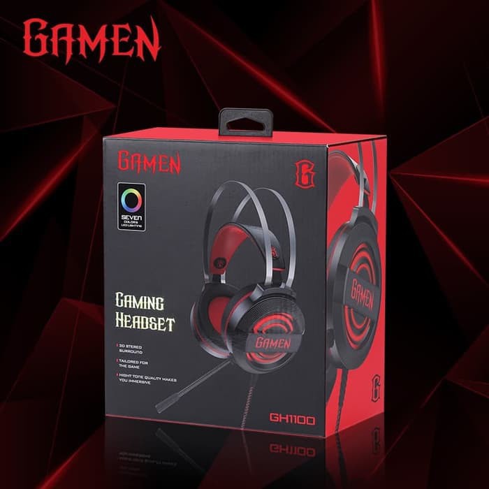 Headphone Gaming HP GAMEN GH1100 Wired Headset Gaming Black With 7 Color