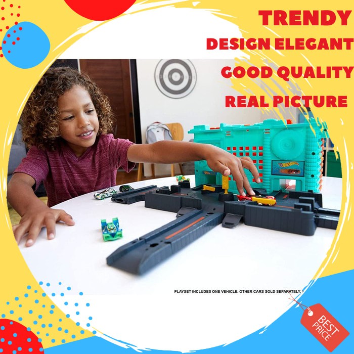 Town Center Hot Wheels City Playset Koper Box Mainan Lintasan Mobilan SS59