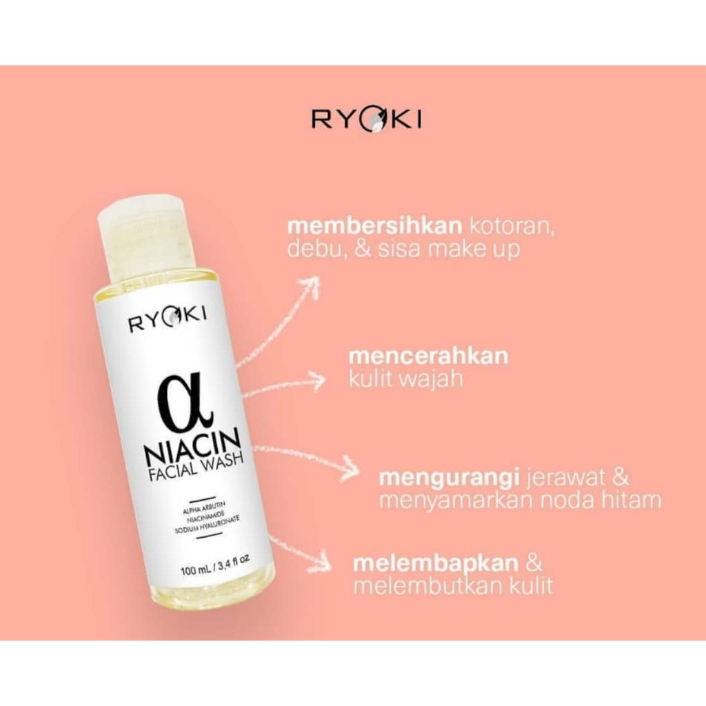 Ryoki Niacin Facial Wash Original BPOM Murah