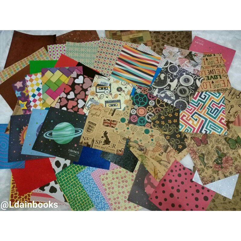 

50 Lembar MIX ORIGAMI MOTIF RANDOM LUCU RANDOM UKURAN utk Hiasan/Mempercantik Scrapbook/Jurnal