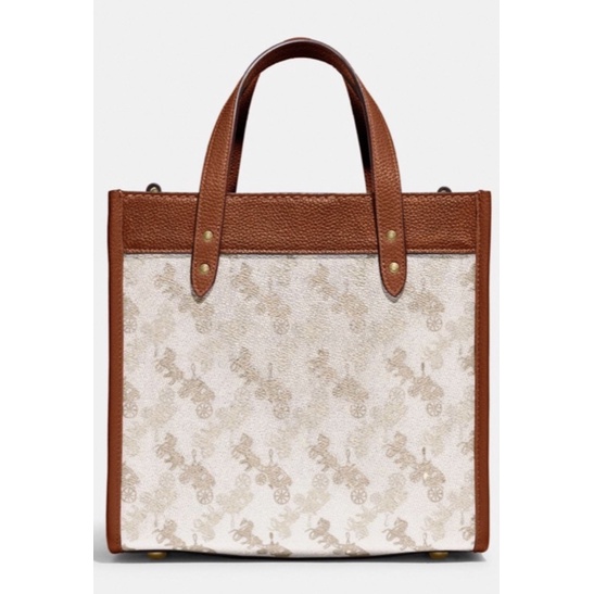 Coach Field Tote 22 With Horse And Carriage Print And Carriage Badge (C8456)