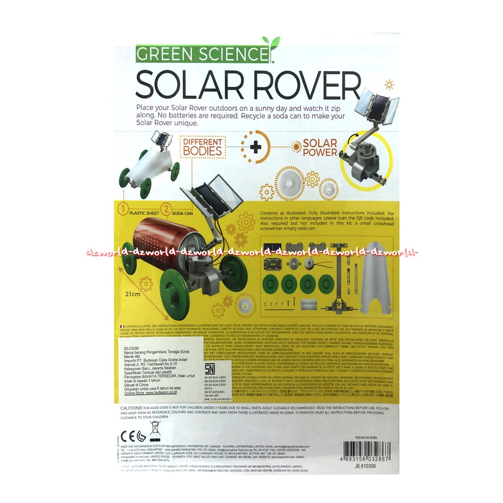 4M Green Science Rover Robot Solar Hybrid Power Mainan Membuat robot Tenaga Solar