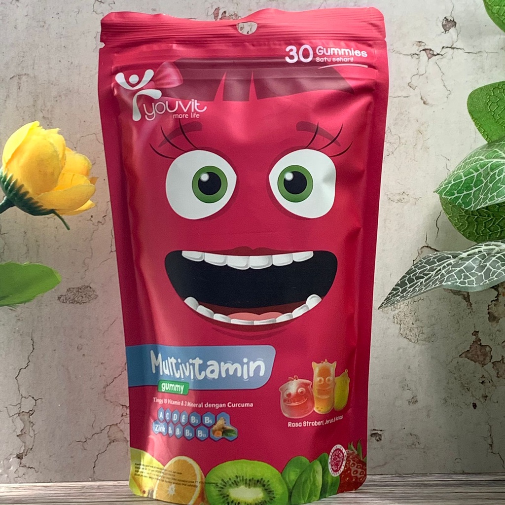 Youvit Gummy Anak Rasa Stroberi Jeruk Nanas 30 Tablet