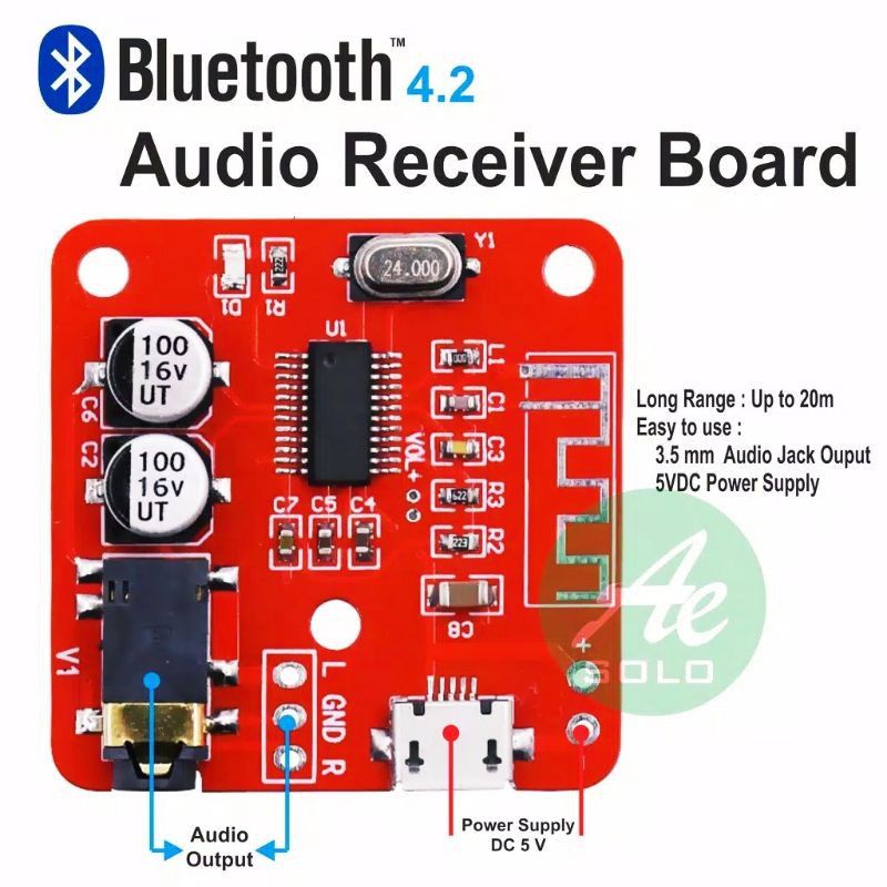 Bluetooth audio receiver modul bluetooth 4.2 audio receiver