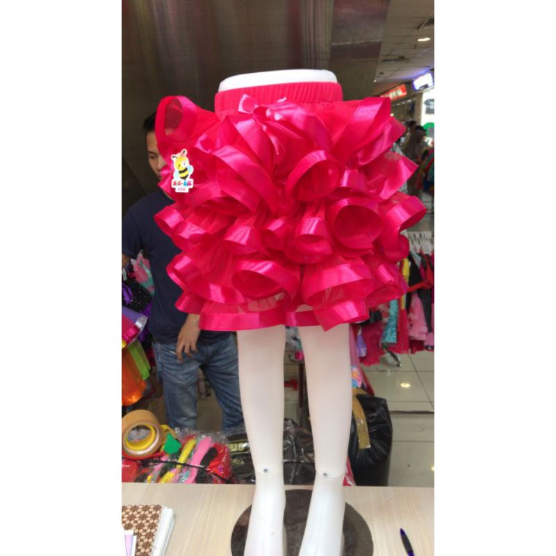 rok anak tutu rumbai Korea import premium