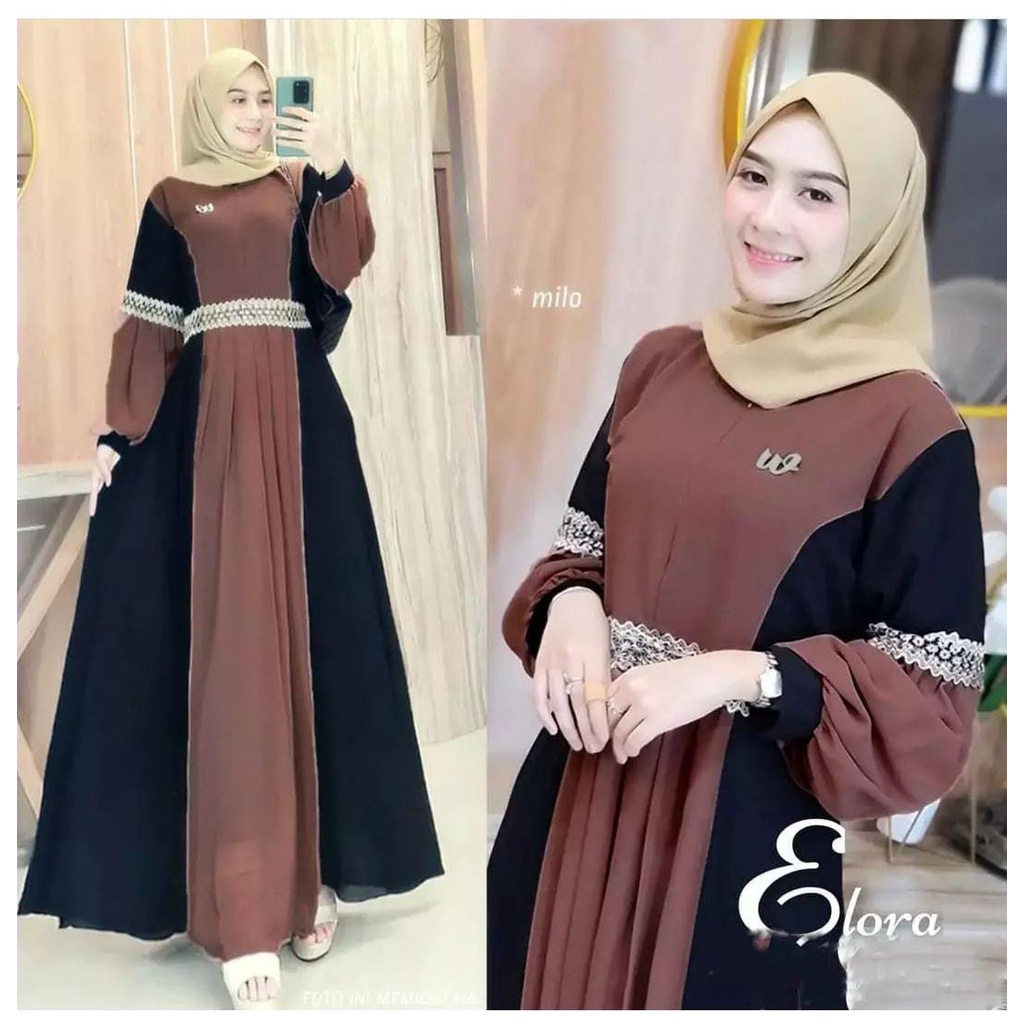 Gamis dewasa elora gamis modern fashion kekinian fashion gaul