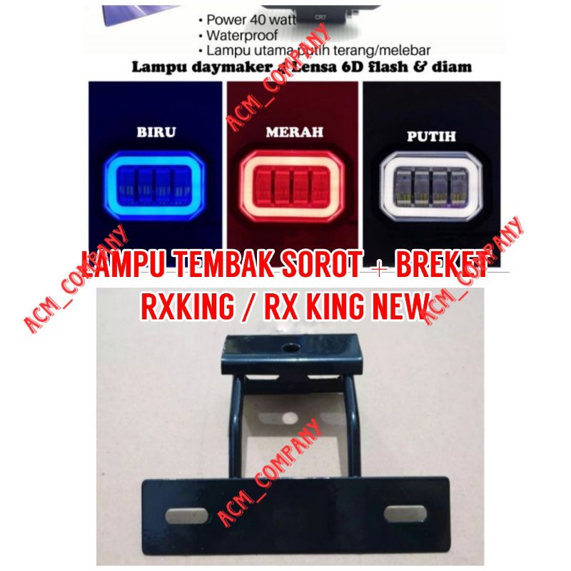 LAMPU DEPAN RXKING RX KING RXK PNP - LAMPU DAYMAKER 4LED + BREKET LAMPU & PLAT RX KING NEW