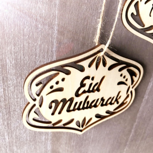 [ORGM] *IDUL FITRI* Gantungan Pajangan Kayu Tulisan Eid Mubarak Ramadan Tag Souvenir Goodie bags