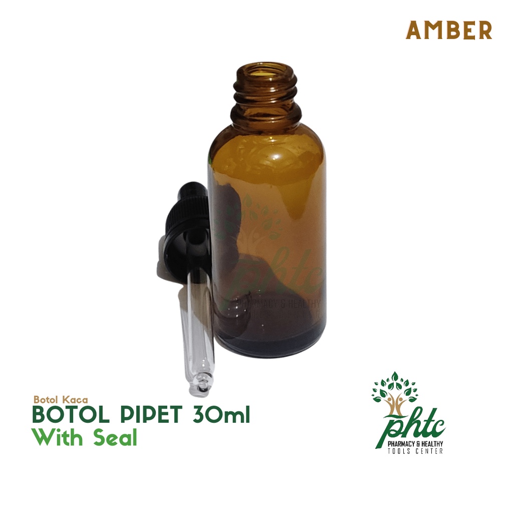 Botol Pipet Kaca Coklat 30ml - Tebal