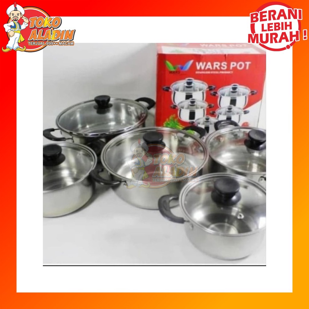 Jual Panci Set Isi 5 Panci Set Tutup Kaca Isi 5 Panci Set Stainless Isi